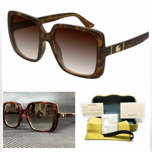🆕✨Gucci GG0632S Havana Square Sunglasses ✨ - Picture 11 of 12